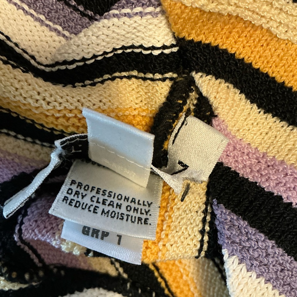 St. John Diagonal Striped V-Neck Tank in Yellow, Lavender and Black - Picture 5 of 10